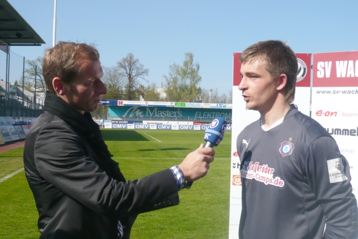 Interview Männel mit Bayrischen Fernsehen nach Spiel